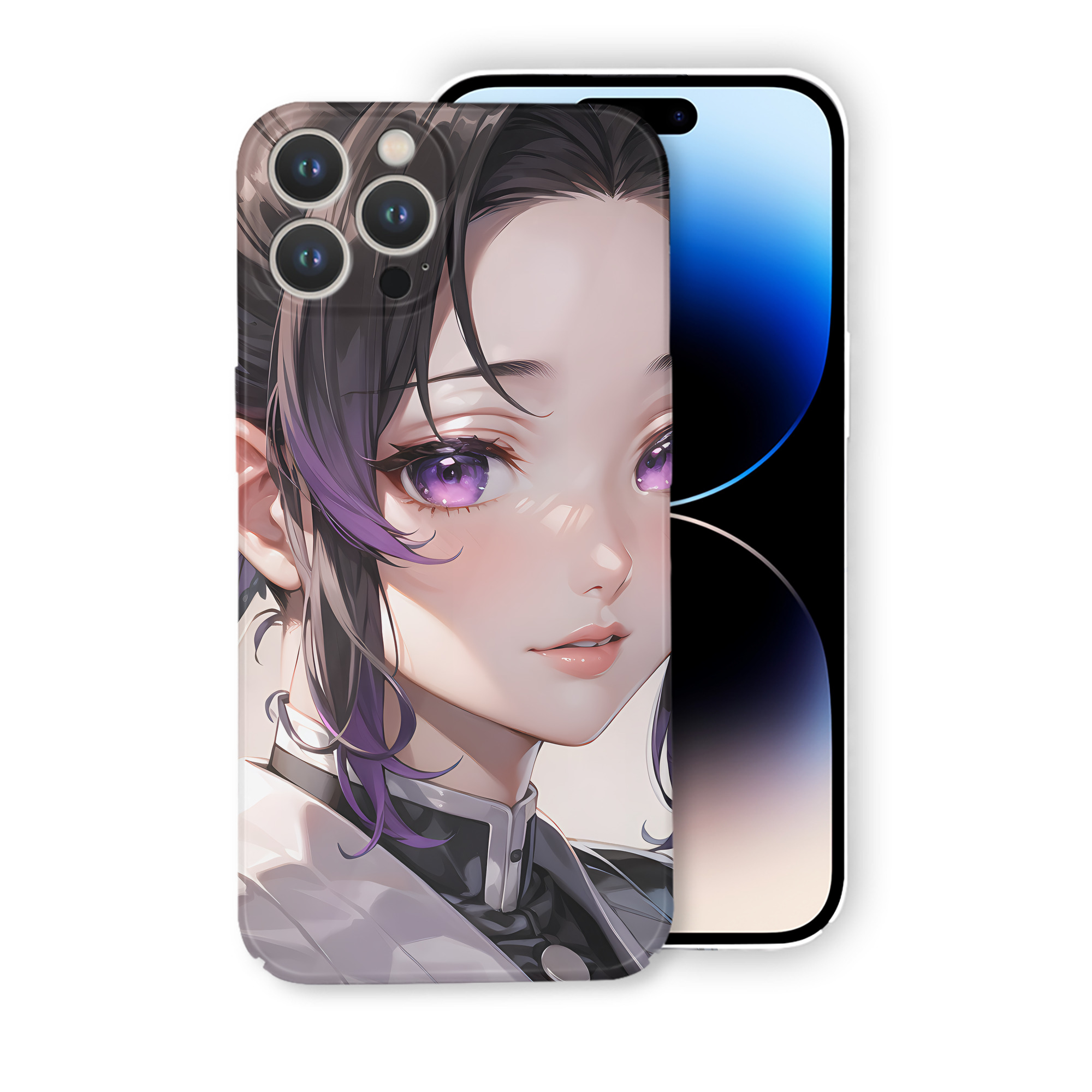 （画像用） 鬼滅の刃（きめつのやいば）蟲柱-胡蝶 しのぶ／こちょう しのぶ Kochou Shinobu 【iPhone 14シリーズ対応】ハードケース